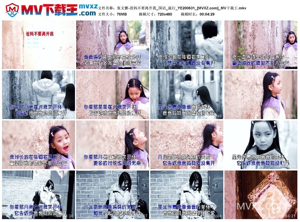 张文雅-爸妈不要离开我_国语_流行_YE200631